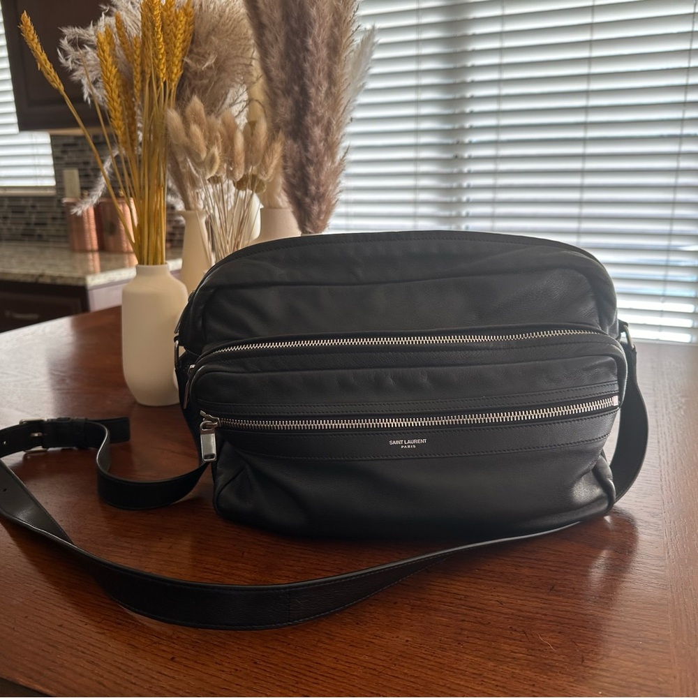 Unisex Black Saint Laurent Sid Messenger with original tag and dustbag